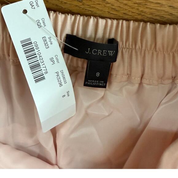 NWT J. Crew Pull On Pants SZ 8 Petal Pink Tie Waist Feminine Career Work Ankle - Picture 4 of 7